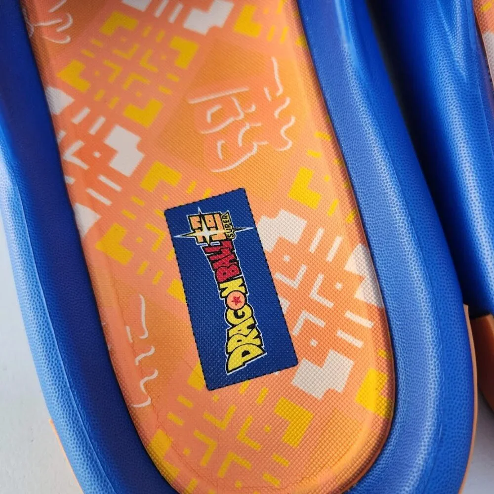 NEW DragonBall Z Dragon Ball Z Men’s Size 7 Slippers Sandals Slides Blue Orange