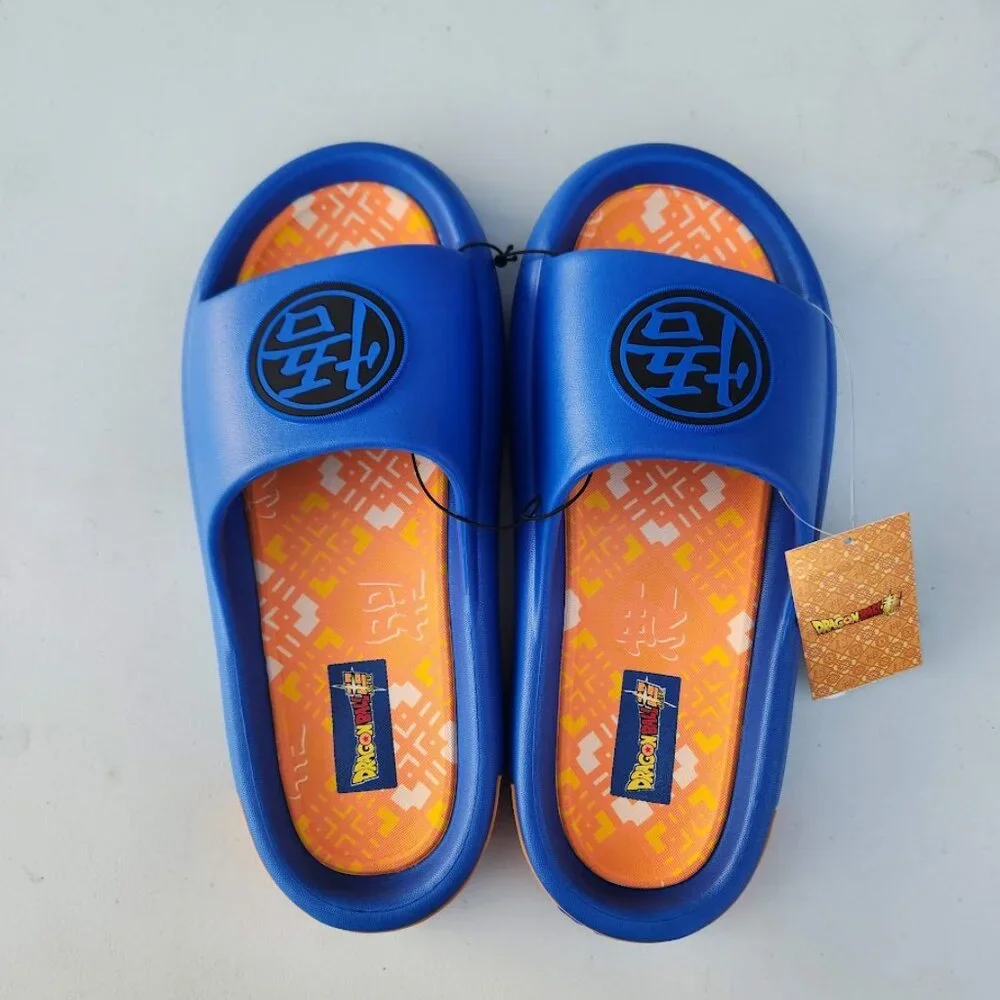 NEW DragonBall Z Dragon Ball Z Men’s Size 7 Slippers Sandals Slides Blue Orange