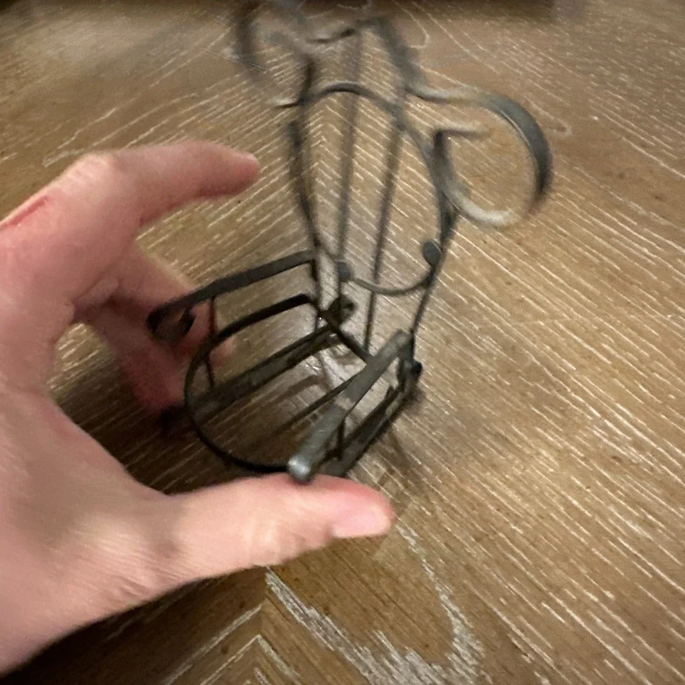 miniture vintage metal rocking chair Measure 5