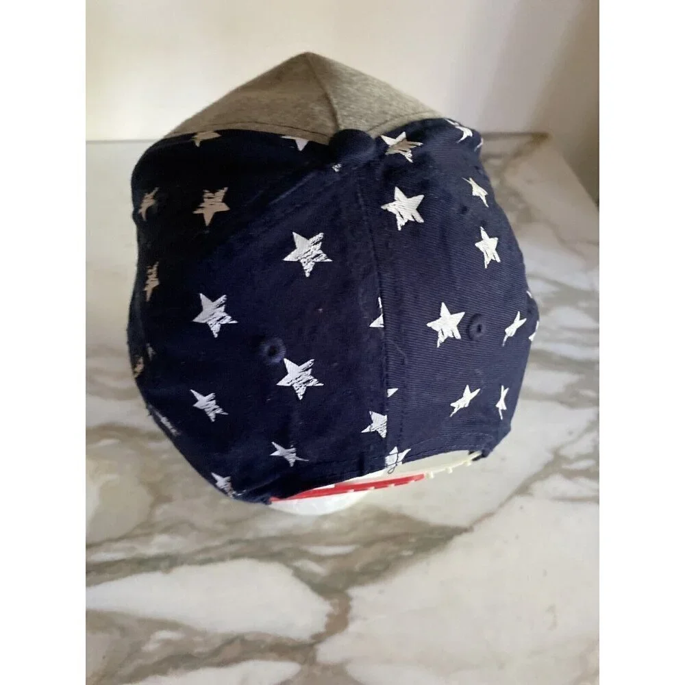 The Children's Place Snapback Hat Navy Gray American Flag Stars Stripes L/XL‎ 8+