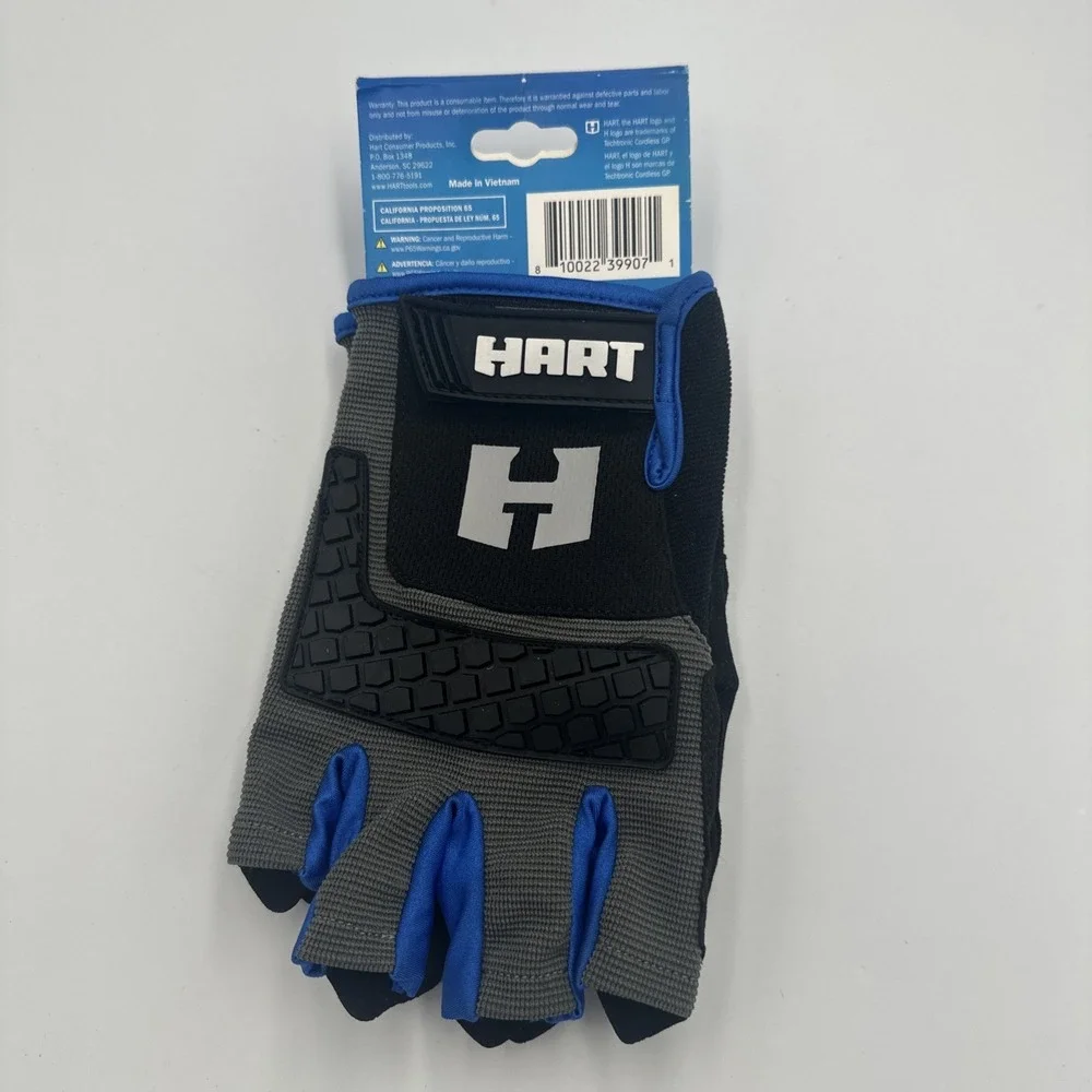 Hart Fingerless Impact Gloves Size‎ X Large Reinforced Palm Knuckle Protect NEW
