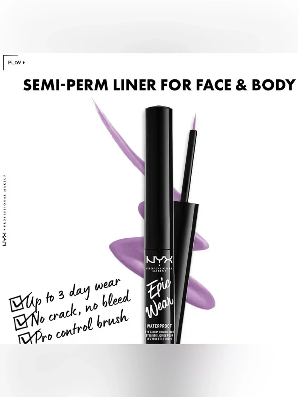 NYX vivid lavender