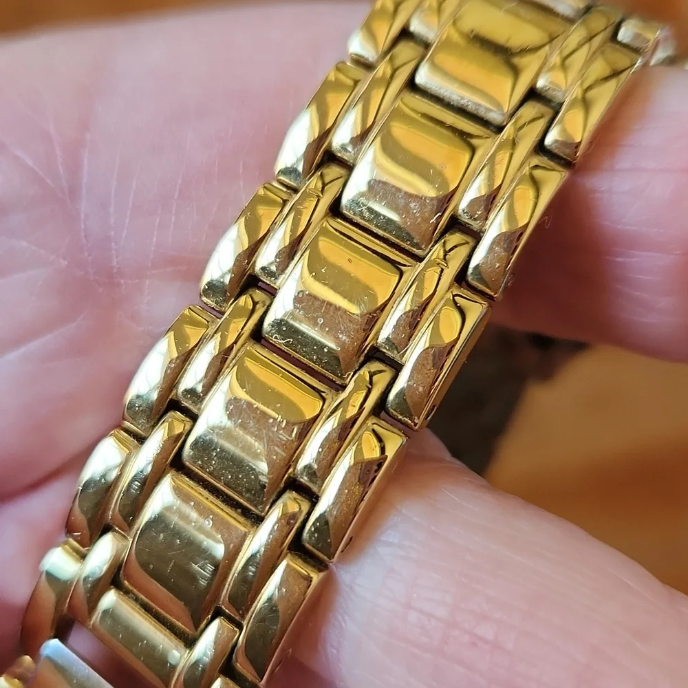 2 BRONZO ITALIA Watches Gold  Rhinestones Mother of Pearl Wristbands‎ Women