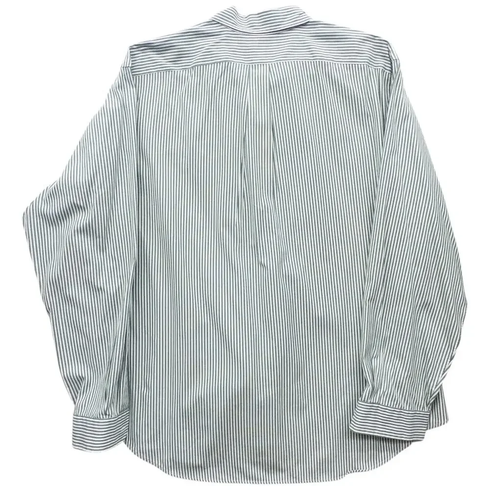 Ralph Lauren Bengal Striped Shirt Mens XXL Hunter Green White Classic Fit Cotton