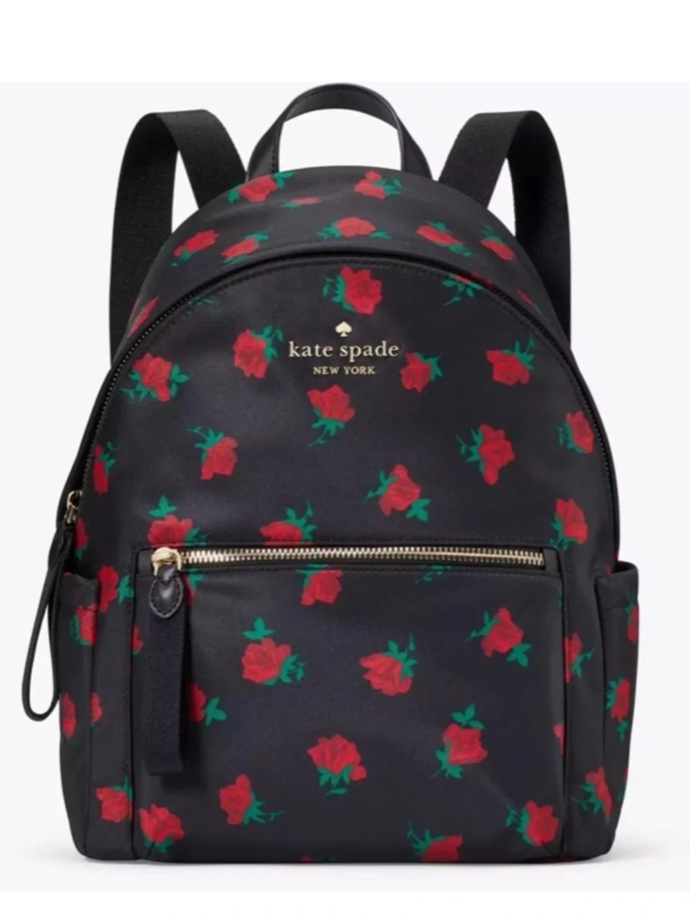 Kate Spade New York Black Rose Toss Large Backpack