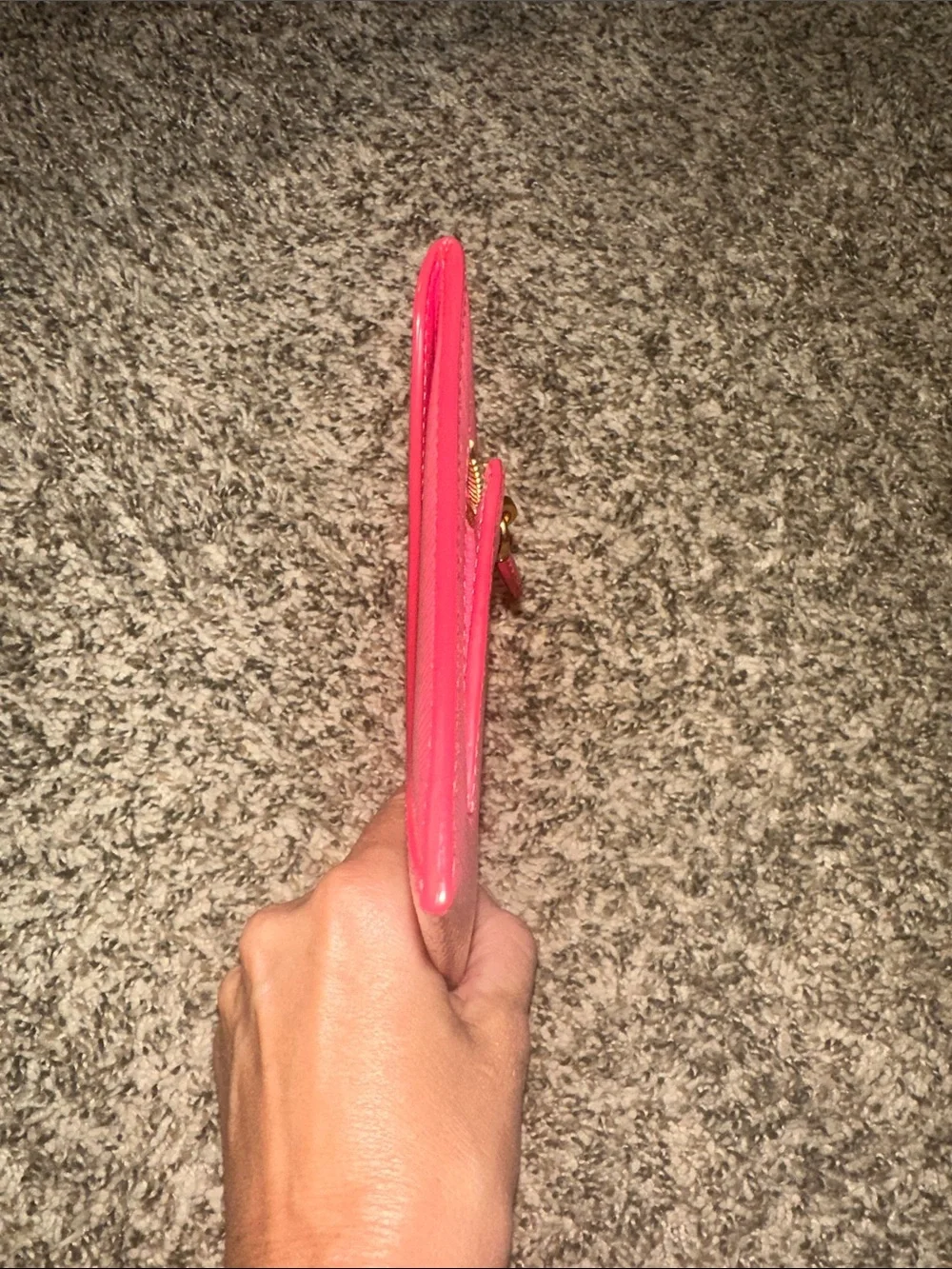 Prada Hot Pink Saffiano Envelope Wallet with Gold Logo