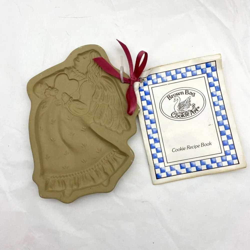 Vintage Brown Bag Cookie Art Angel Mold 1987 Hill‎ Design Recipe Booklet Holiday