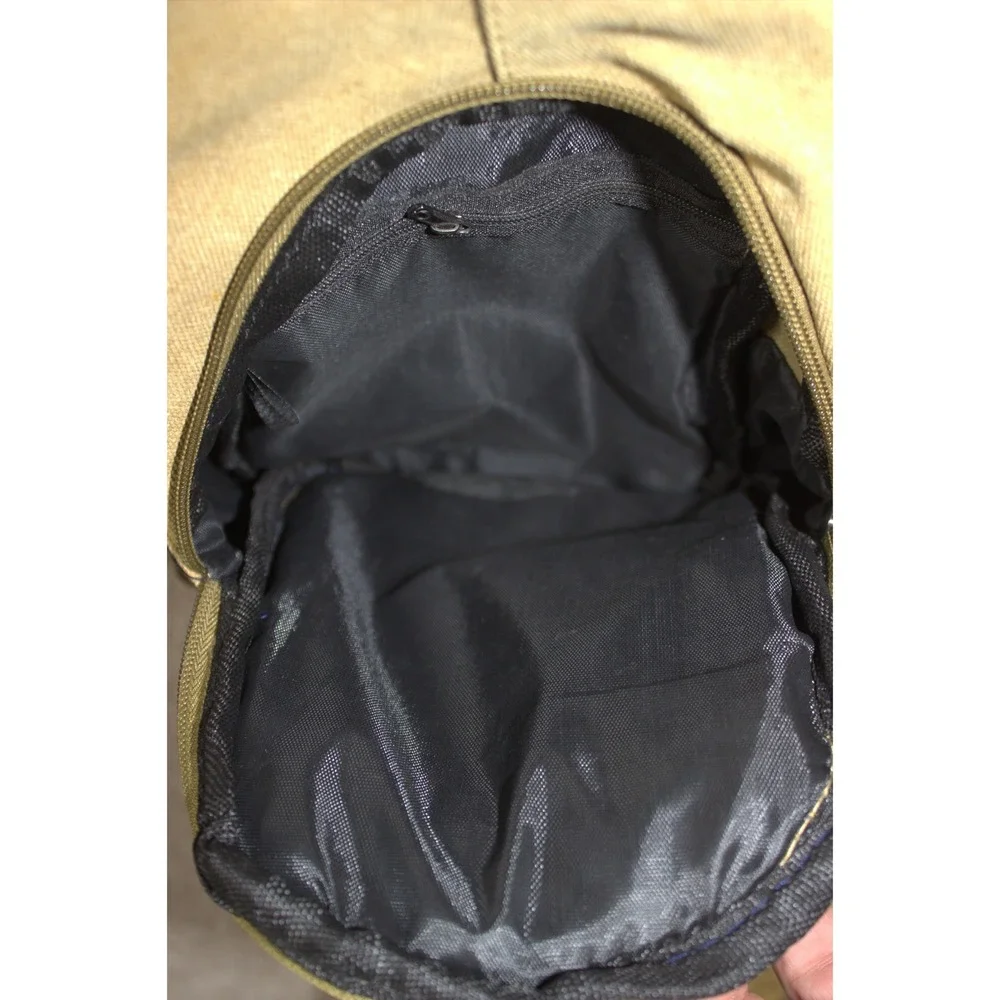 Westend Khaki Canvas Sling Bag Crossbody Teardrop Backpack Hiking Travel Khaki
