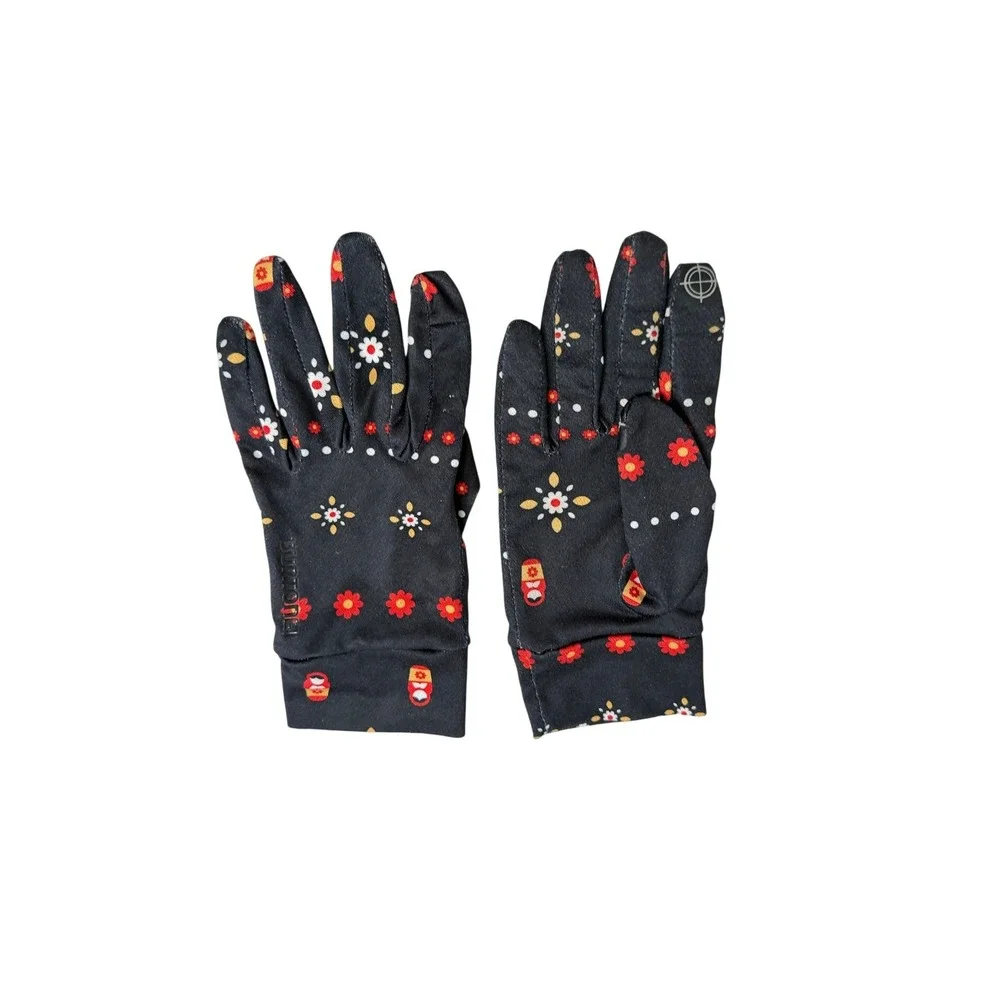 Burton Screen Grab Liner Gloves M/L Black Floral Matryoshka Doll