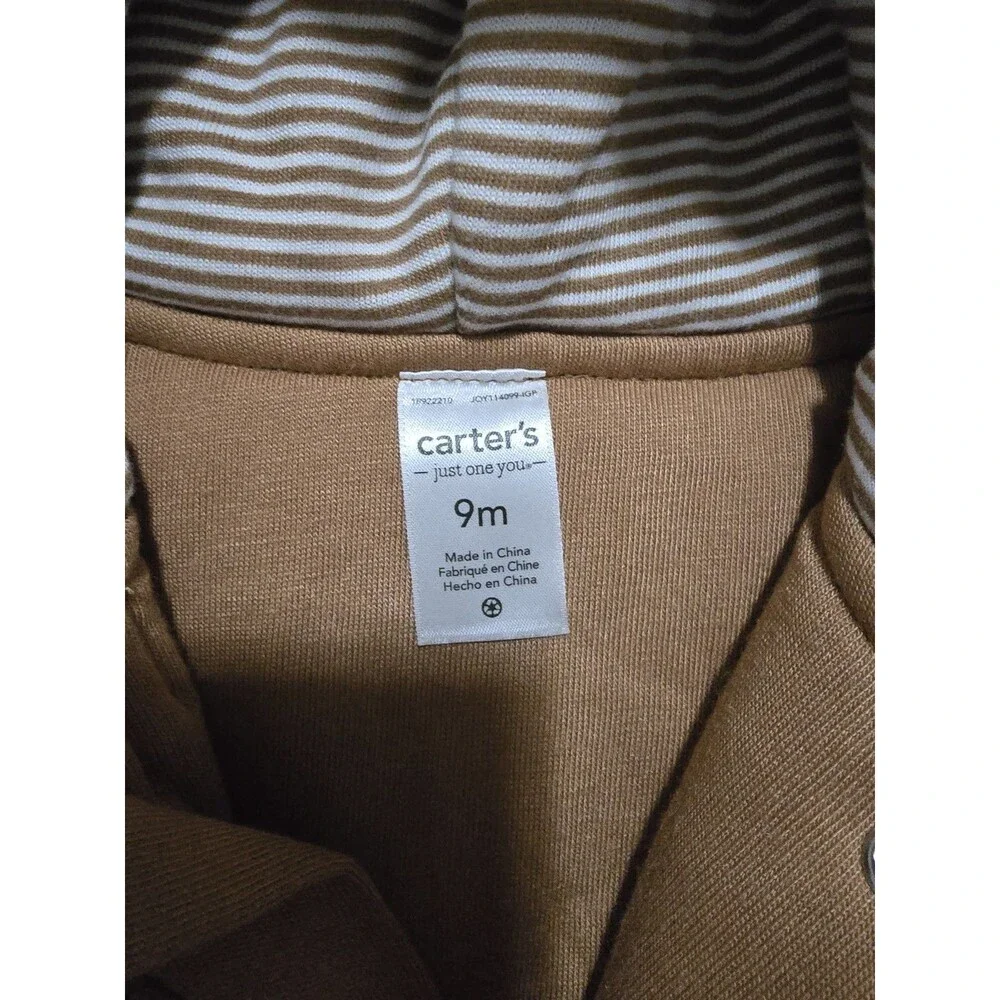 Carter’s 9 Months Bunting Snowsuits With Hood & Feet Brown Bear Lining
