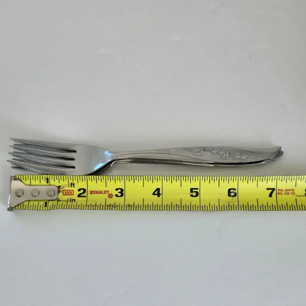 Castle Court RoseGlow 3 Dinner Forks Stainless Steel Japan Vintage Mid Century