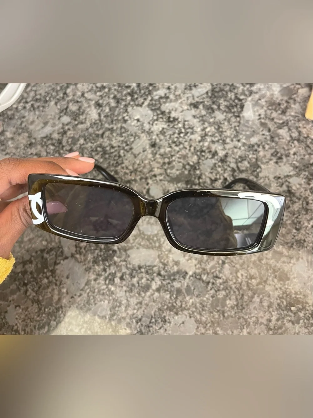 Chanel Women's Black Rectangle Sunglasses