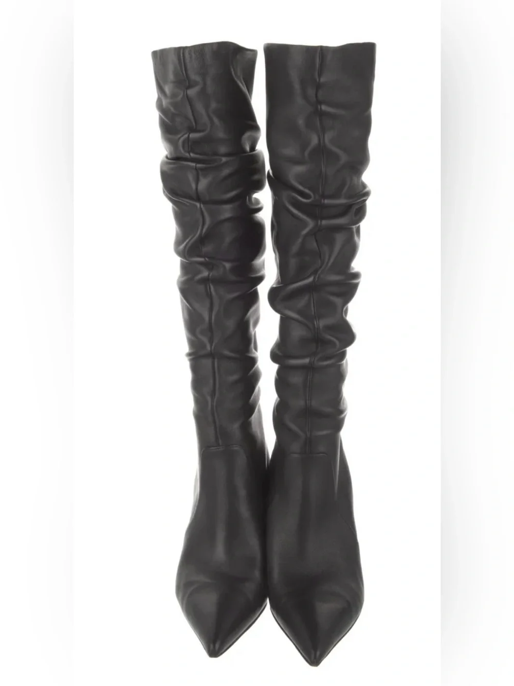 Michael Kors Black Slouchy Knee-High Pointed Toe Stiletto Boot ($385 Msrp)