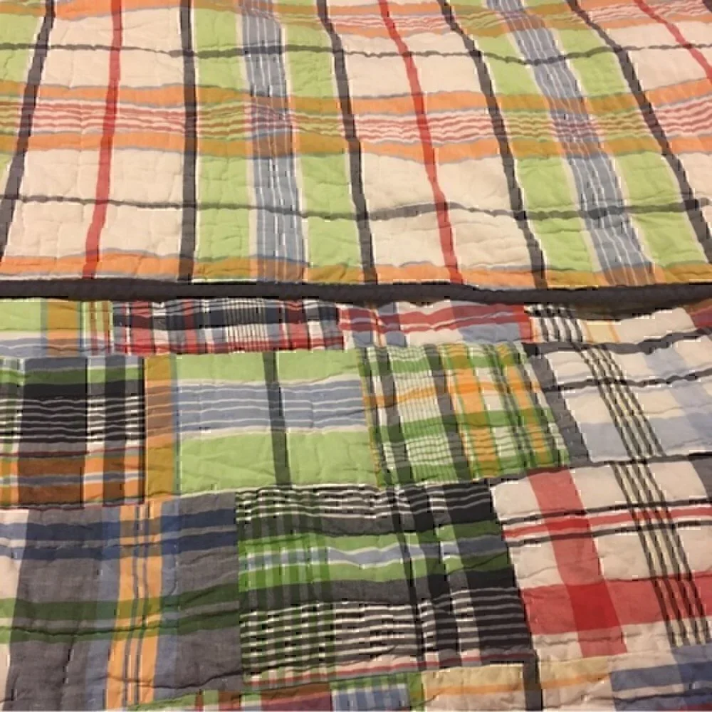Pottery Barn Kids Full size plaid Madras reversible comforter