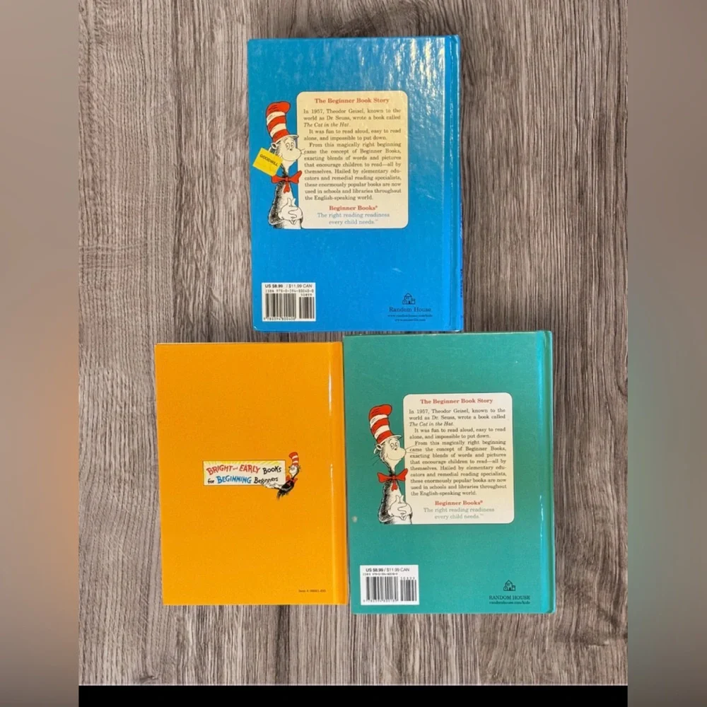 3 Dr. Seuss Books hardback
