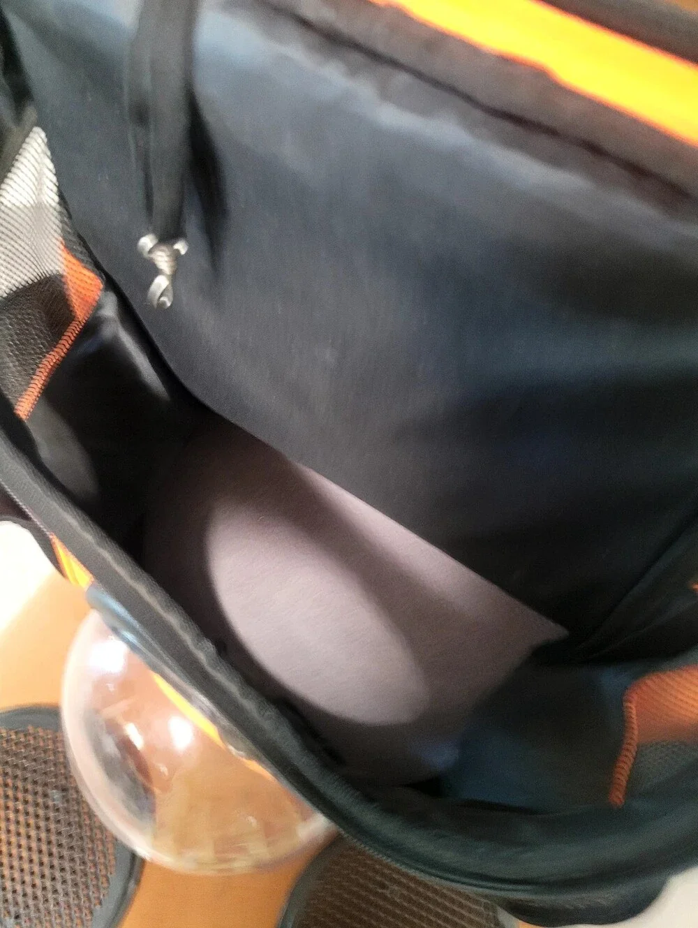 Orange Pet Bubble Backpack Carrier with Clear Dome
