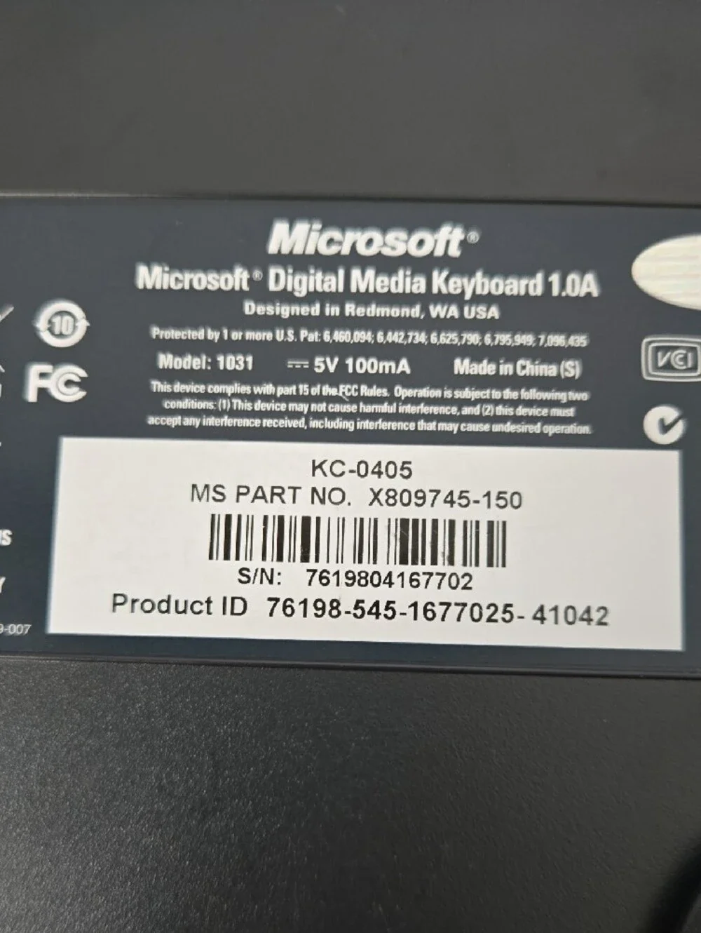 Microsoft usb wired
