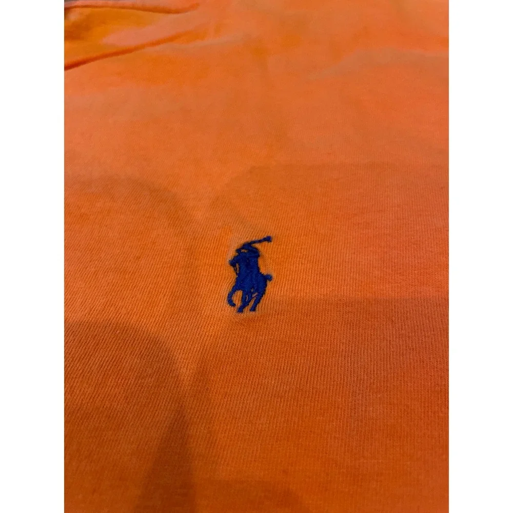 Polo Ralph Lauren Mens T-Shirt XL Orange Single Stitch Pony Logo Tee Flaws