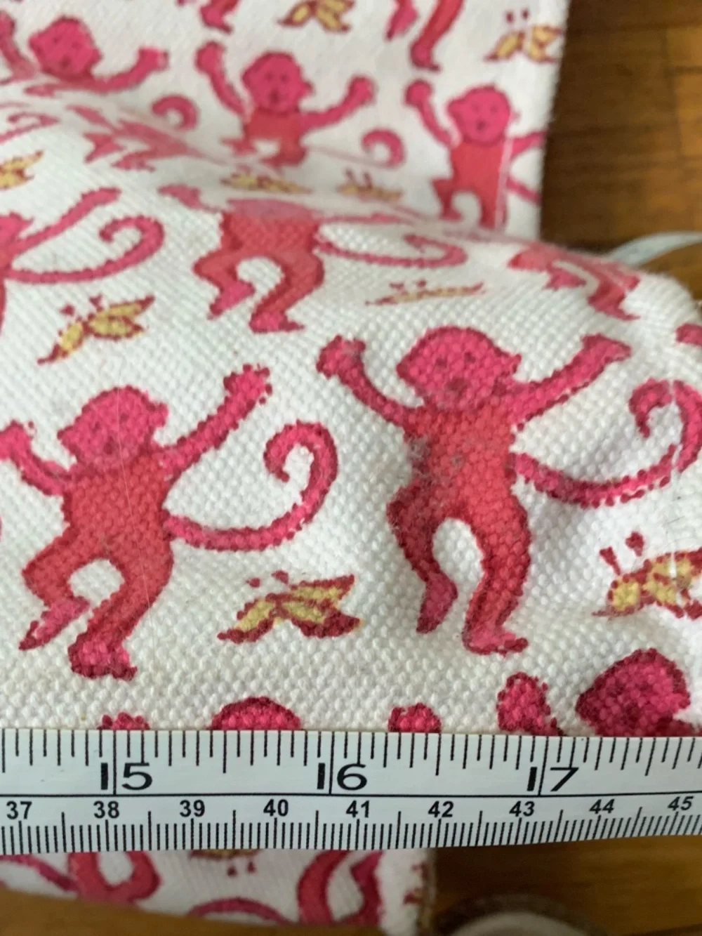 Roberta Roller Rabbit Pink Monkey Canvas Carry All Bag