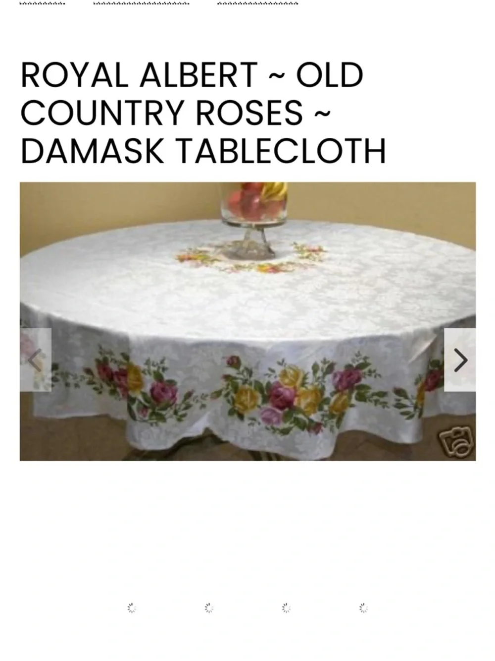 Royal Albert Old Country Roses Round  Tablecloth 68” or topper for larger table