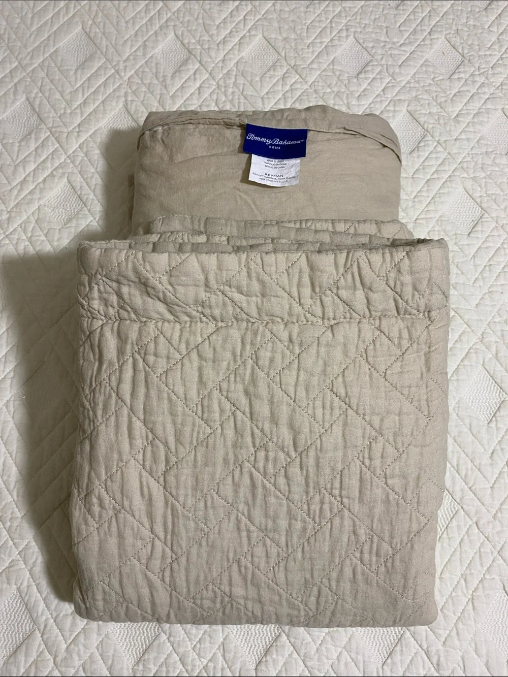 Lot of 2--TOMMY BAHAMA King Size Quilted Pillow Cases