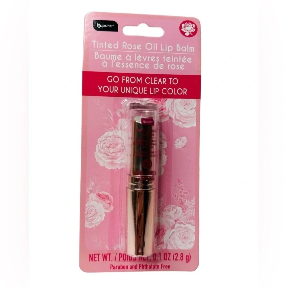 b. pure Color Changing Tinted Rose Oil Lip Balm Lip Stain PH‎ Adapting Color