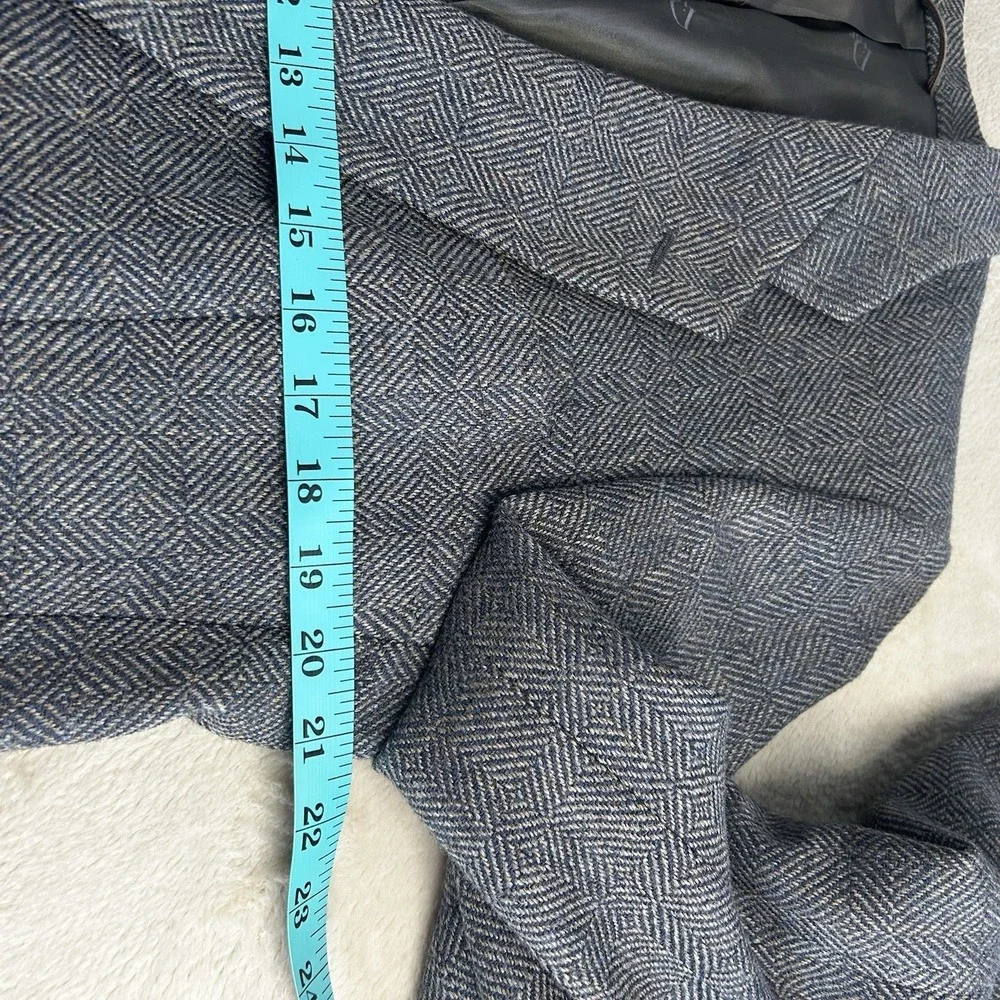 VTG Christian Dior 42R Monsieur Wool‎ Blazer Sport Coat Diamond Weave Gray