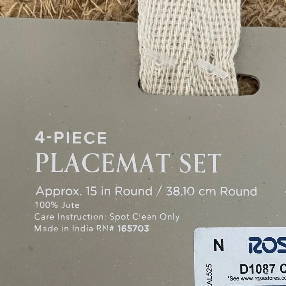 Soho jute set nwt