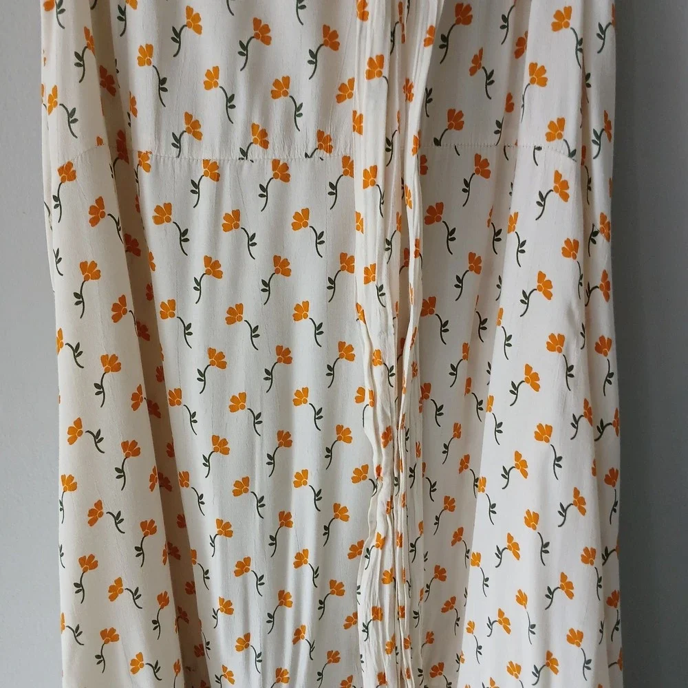 Anthropologie Faithfull The Brand Size 8 Floral Asymmetrical Floral Skirt Ruffle