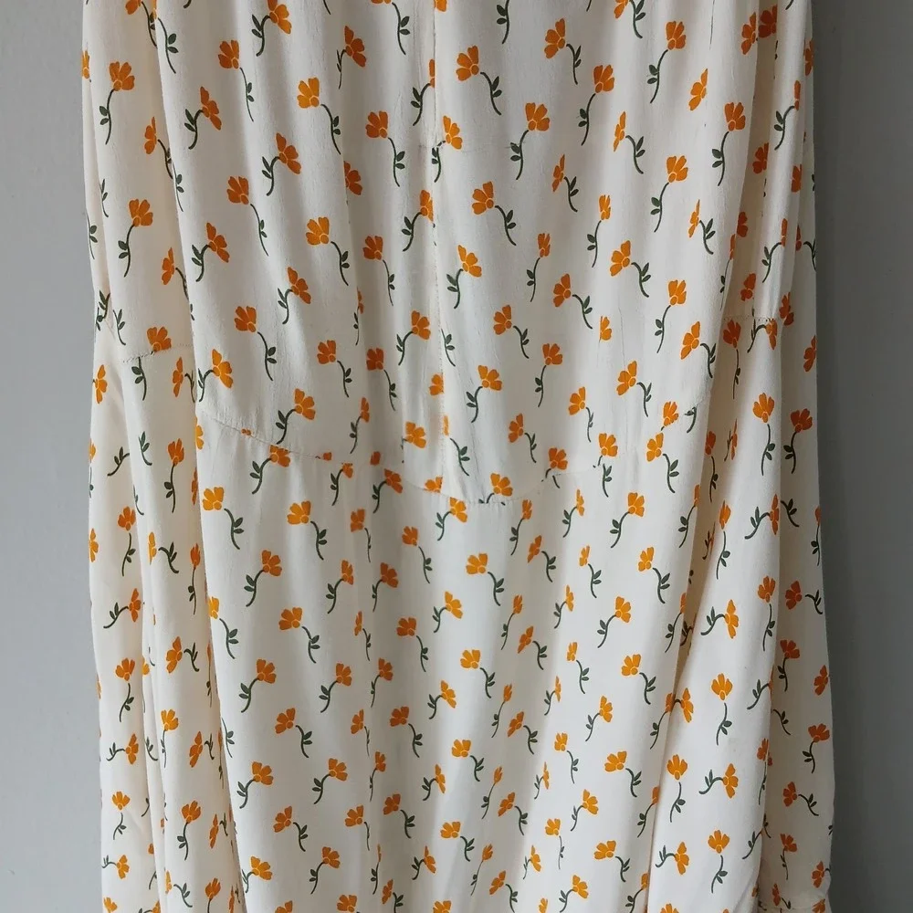 Anthropologie Faithfull The Brand Size 8 Floral Asymmetrical Floral Skirt Ruffle