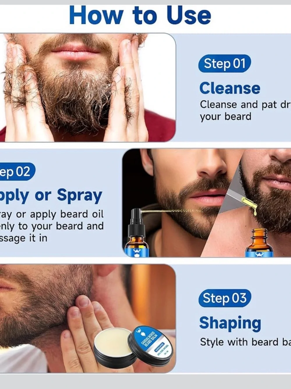 Men's Beard Growth Kit - Blue Beard Oil & Balm