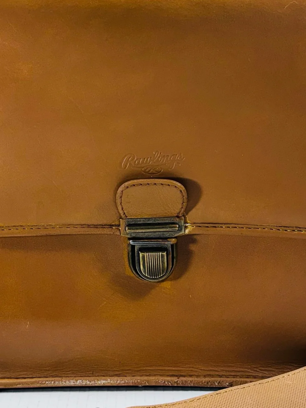 Rawlings Baseball Glove Bag Briefcase Leather  Carry-On  Travel Tan Vintage