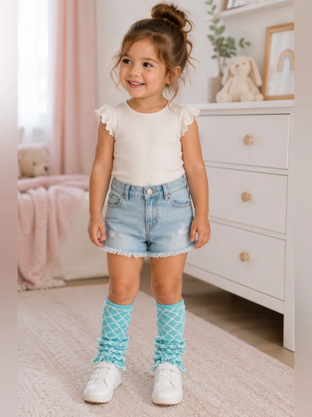 Girls Ruffle Sleeve Leg Warmers