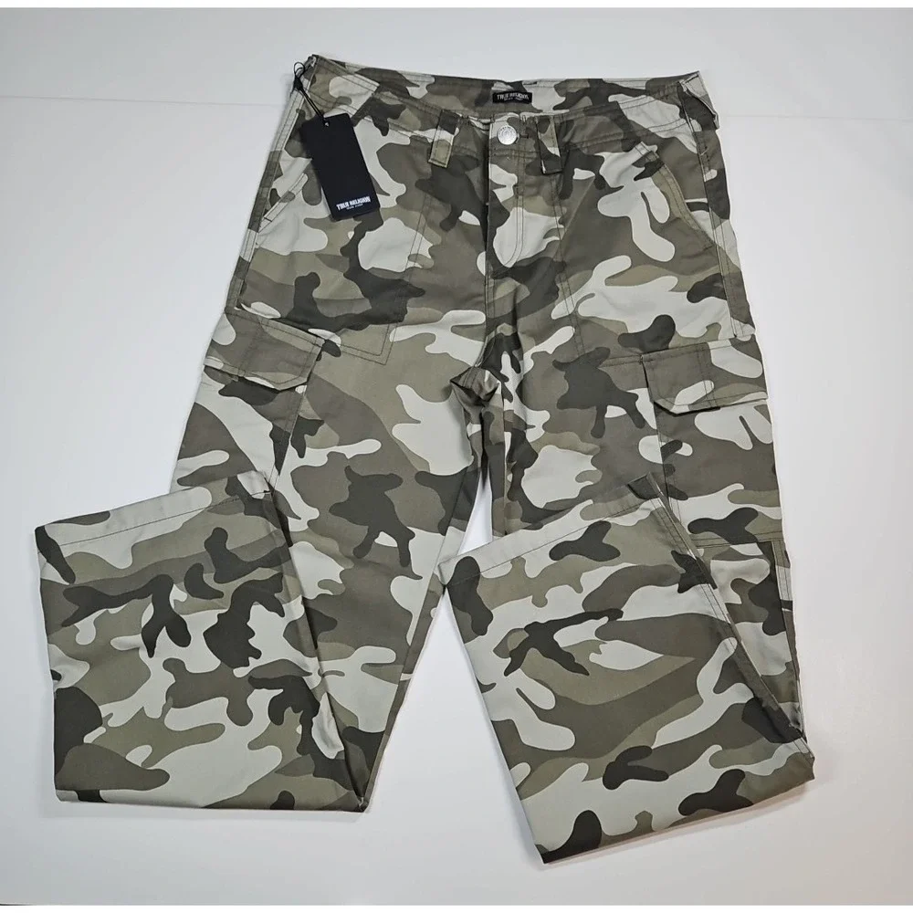 True Religion Womens Camo Cargo Straight Leg Pants Size‎ 29 NWT