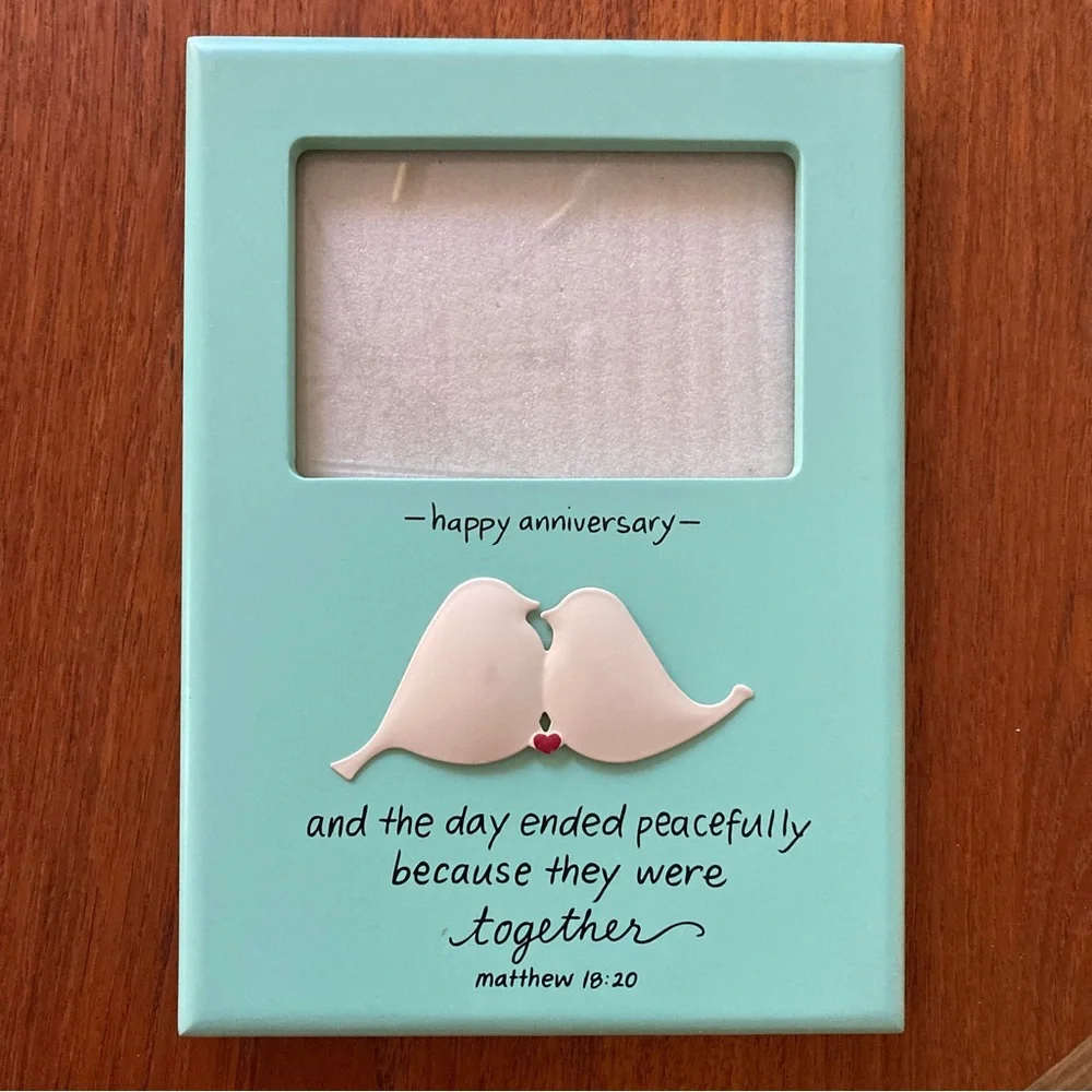 Happy Anniversary Picture Frame with quote from Bible