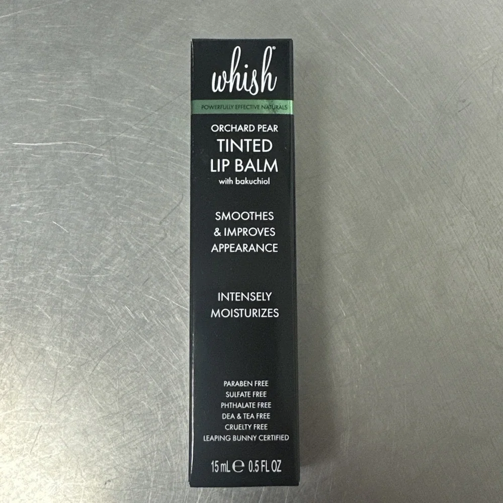 Whish Tinted Lip Balm Bakuchiol‎ 0.5 oz New in Box Orchard Pear Natural Gentle