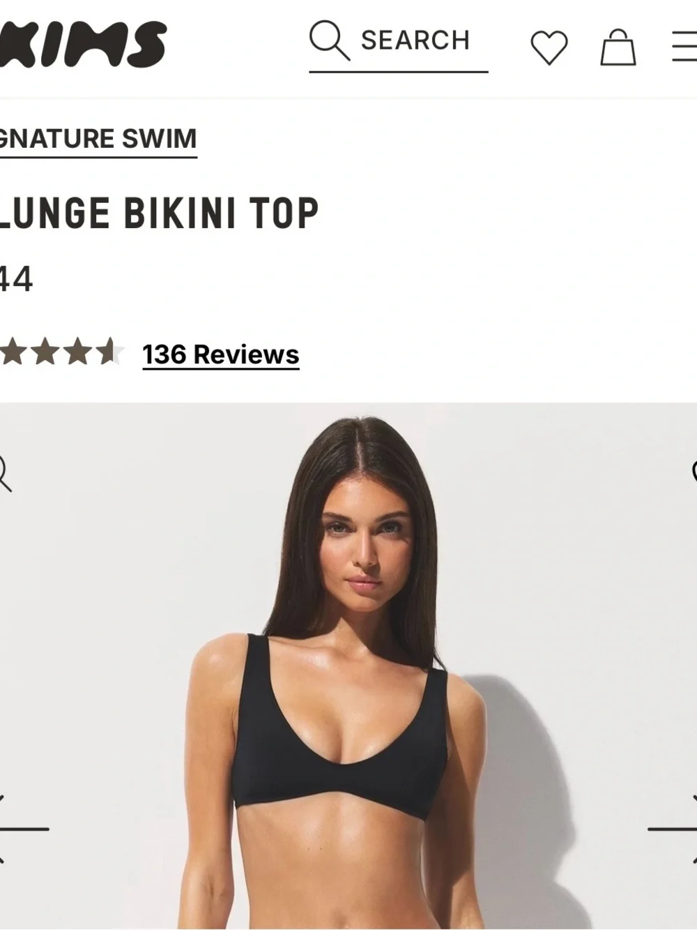 SKIMS Signature Swim Plunge Triangle Swim Top NWT