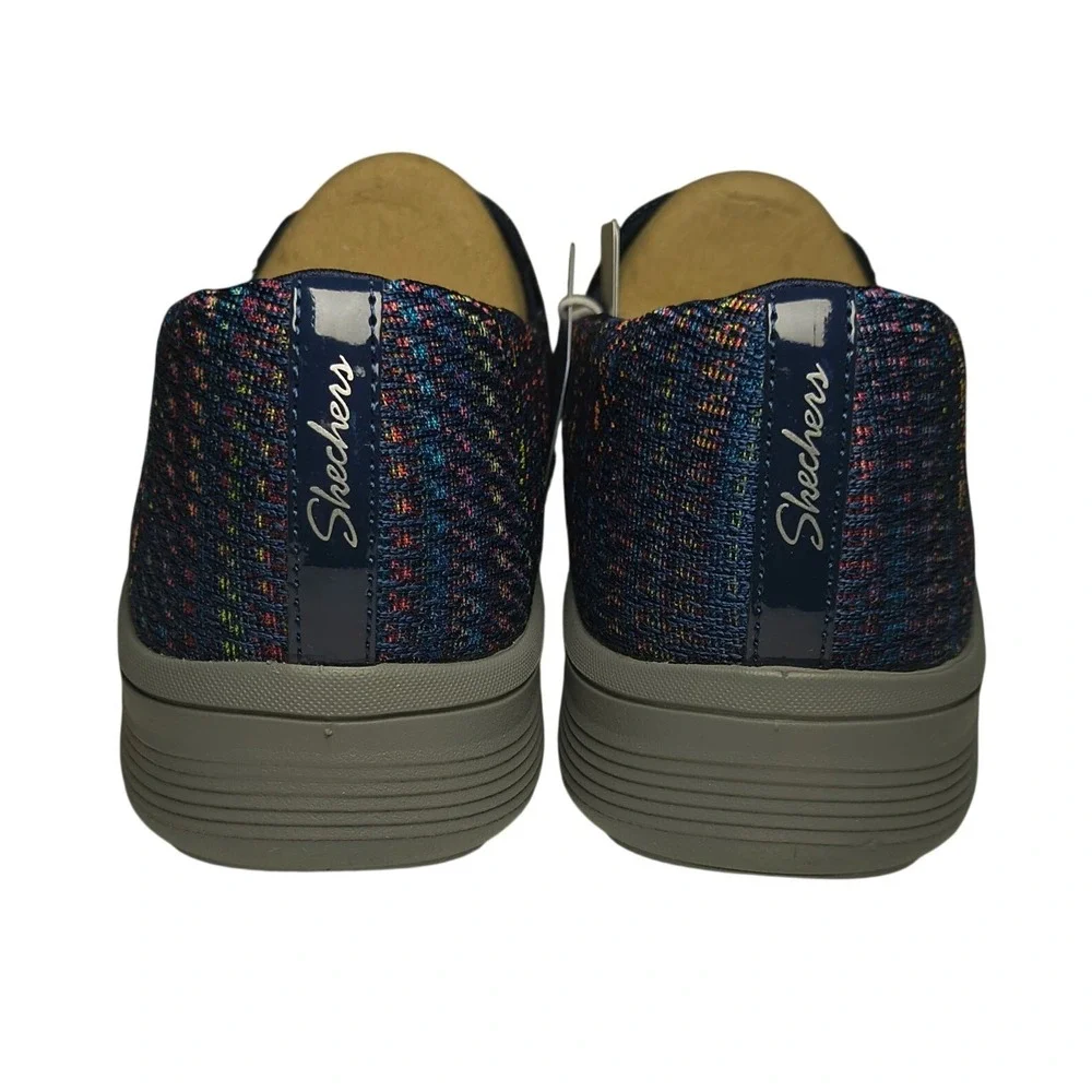 Skechers Relaxed Fit Slip On Sneakers Womens 9.5 Navy Multi Air Cooled Memory