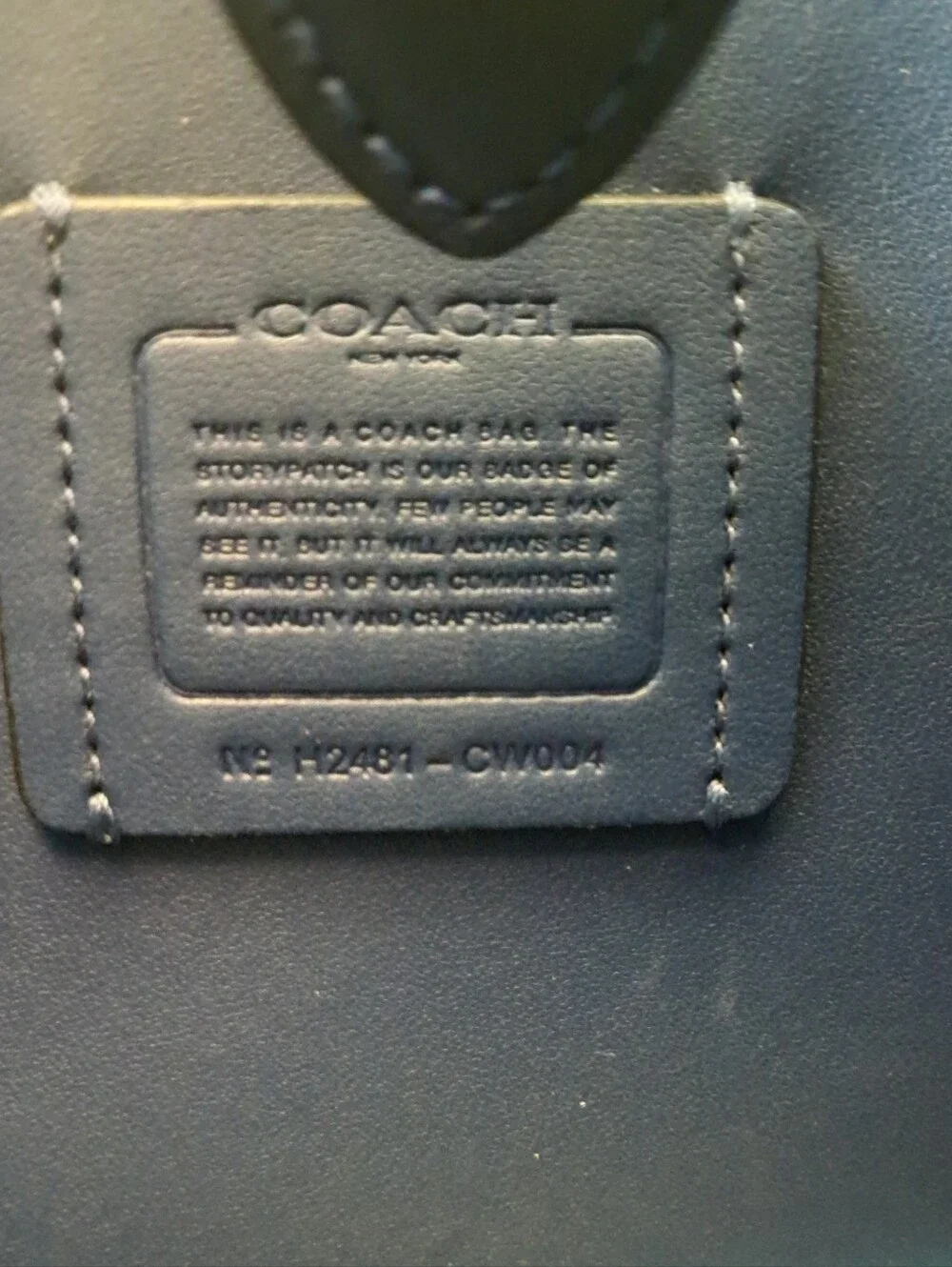 Coach CW004 Hadley Convertible Crossbody Bag Navy Blue Suede Leather