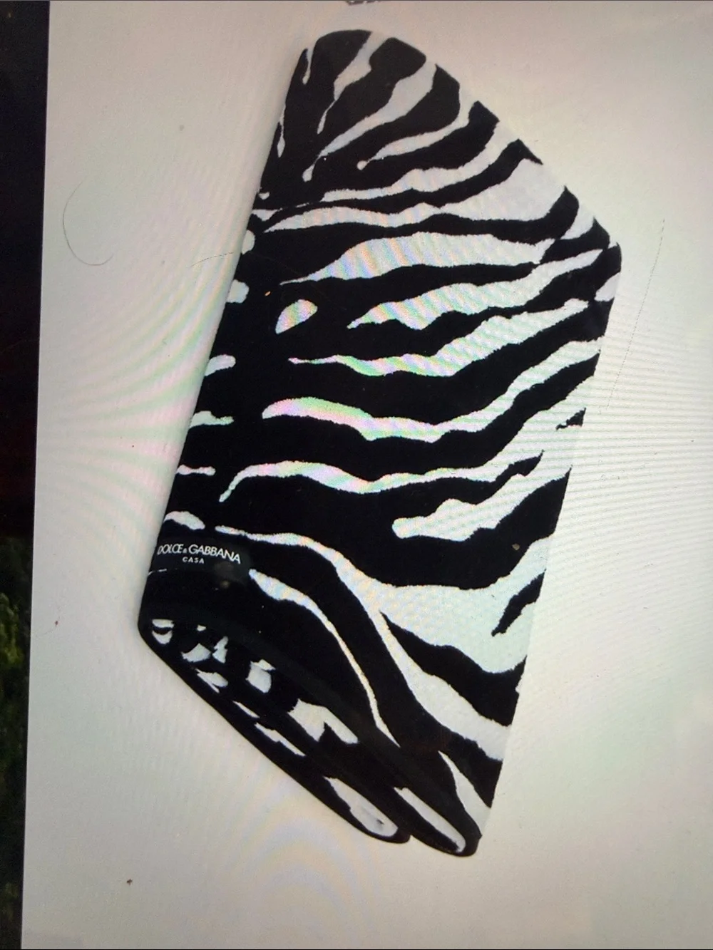 NWT Dolce & Gabbana Bath Towel Black and White Zebra Print