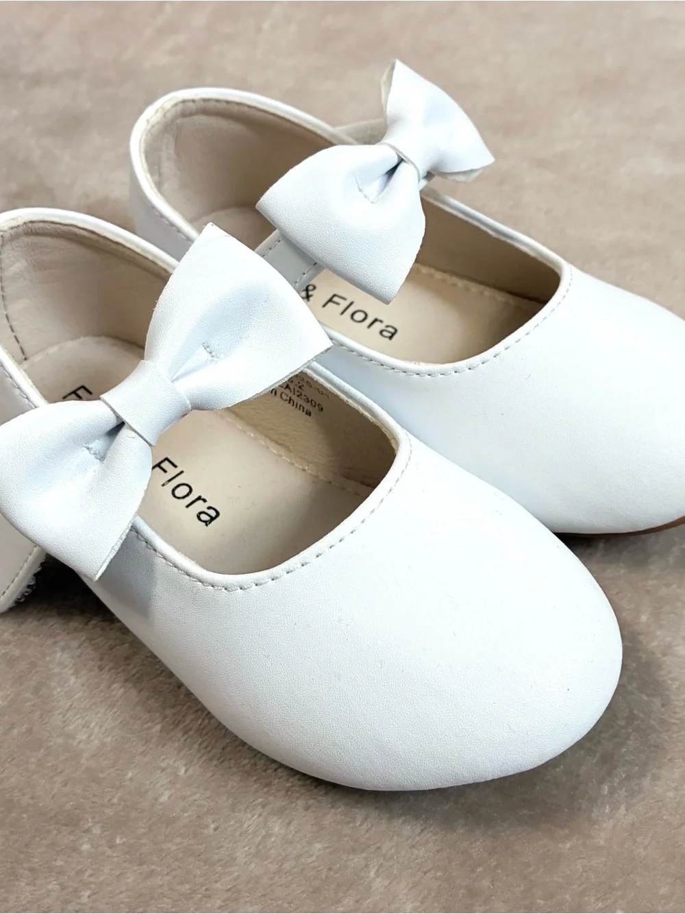Toddler Girl White Bow Mary Jane Shoes