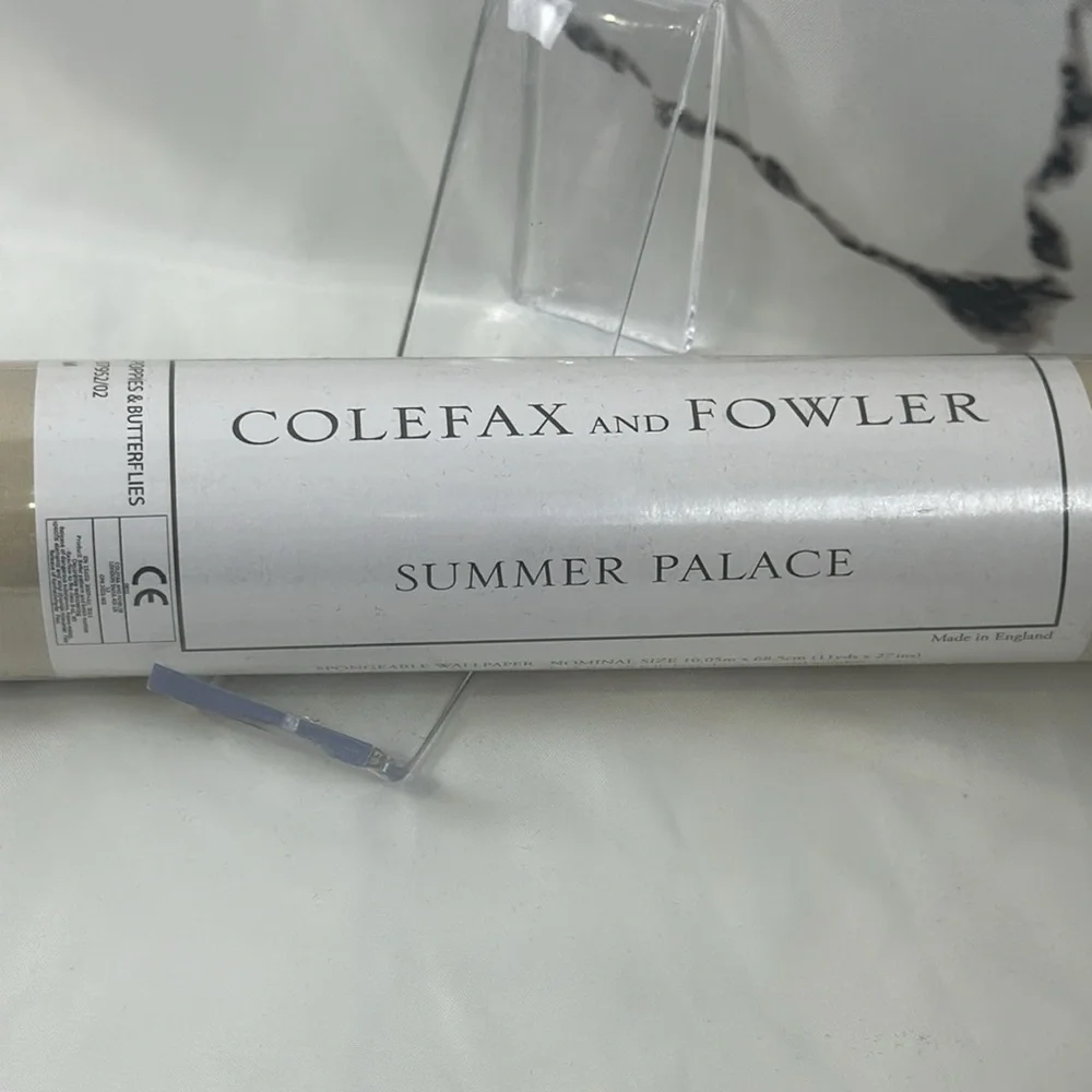 Colefax and Fowler Wallpaper Roll Summer Palace Poppies and Butterflies Sealed