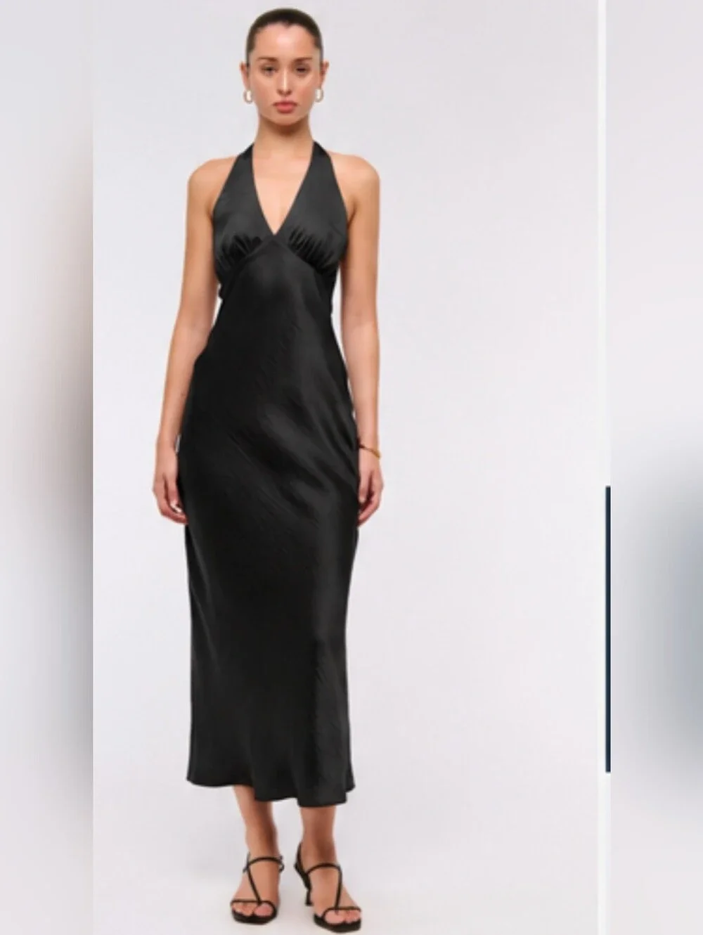 Abercrombie & Fitch Black Halter Maxi Dress Open Back Size M NWT