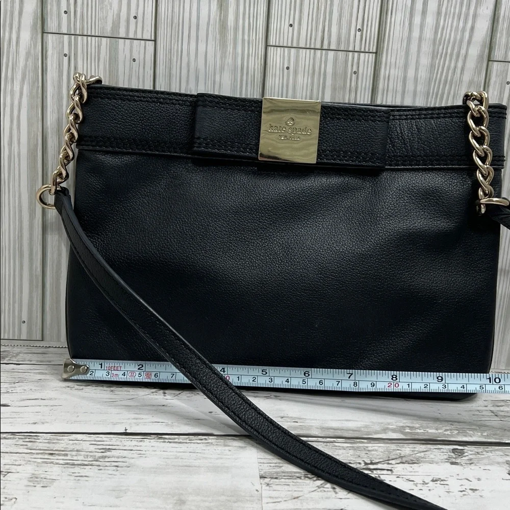 Kate Spade  Black Leather Crossbody Shoulder Bag | Chain Strap