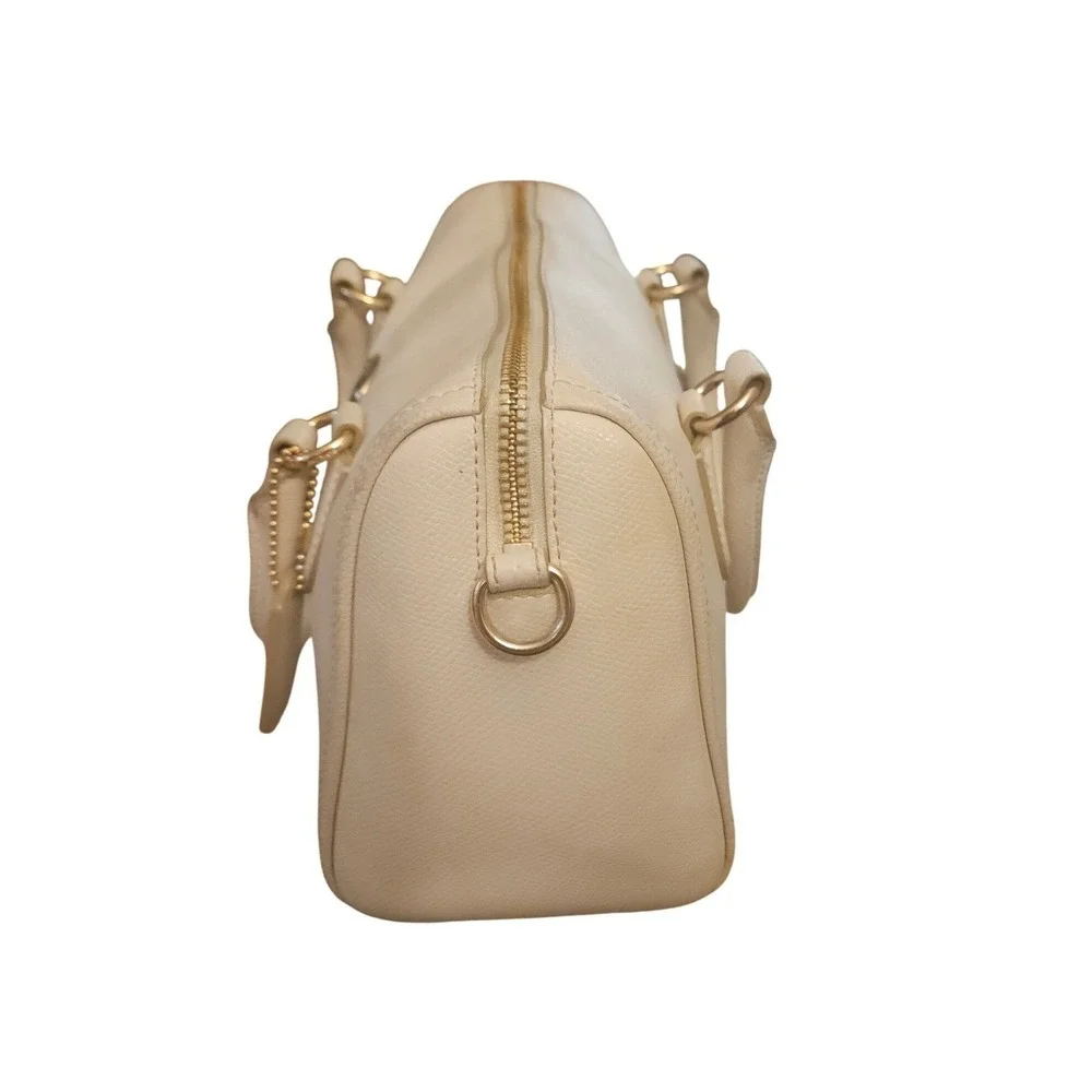 Coach Bennett Mini Satchel Cream Beige Crossgrain Leather Handbag F36624