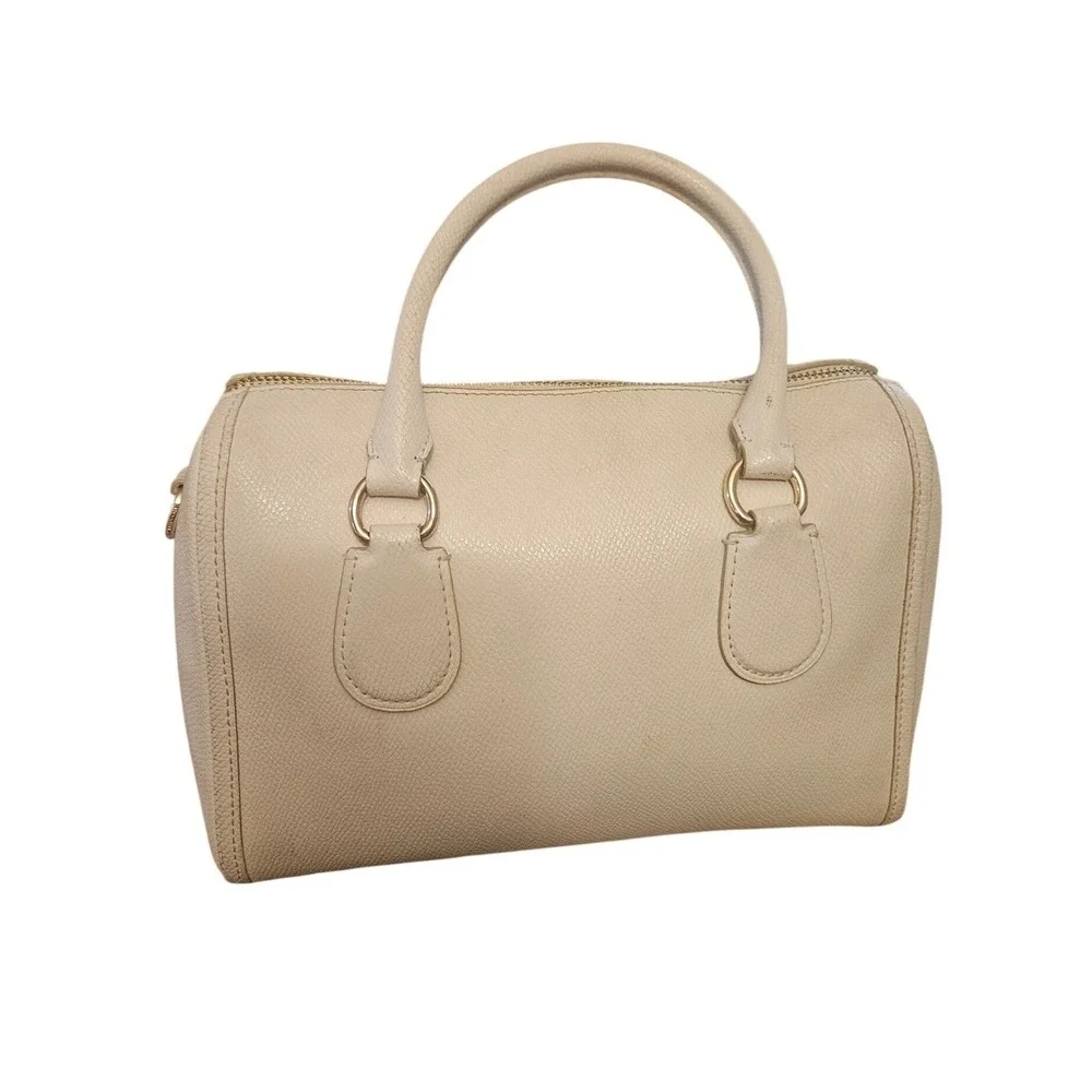 Coach Bennett Mini Satchel Cream Beige Crossgrain Leather Handbag F36624