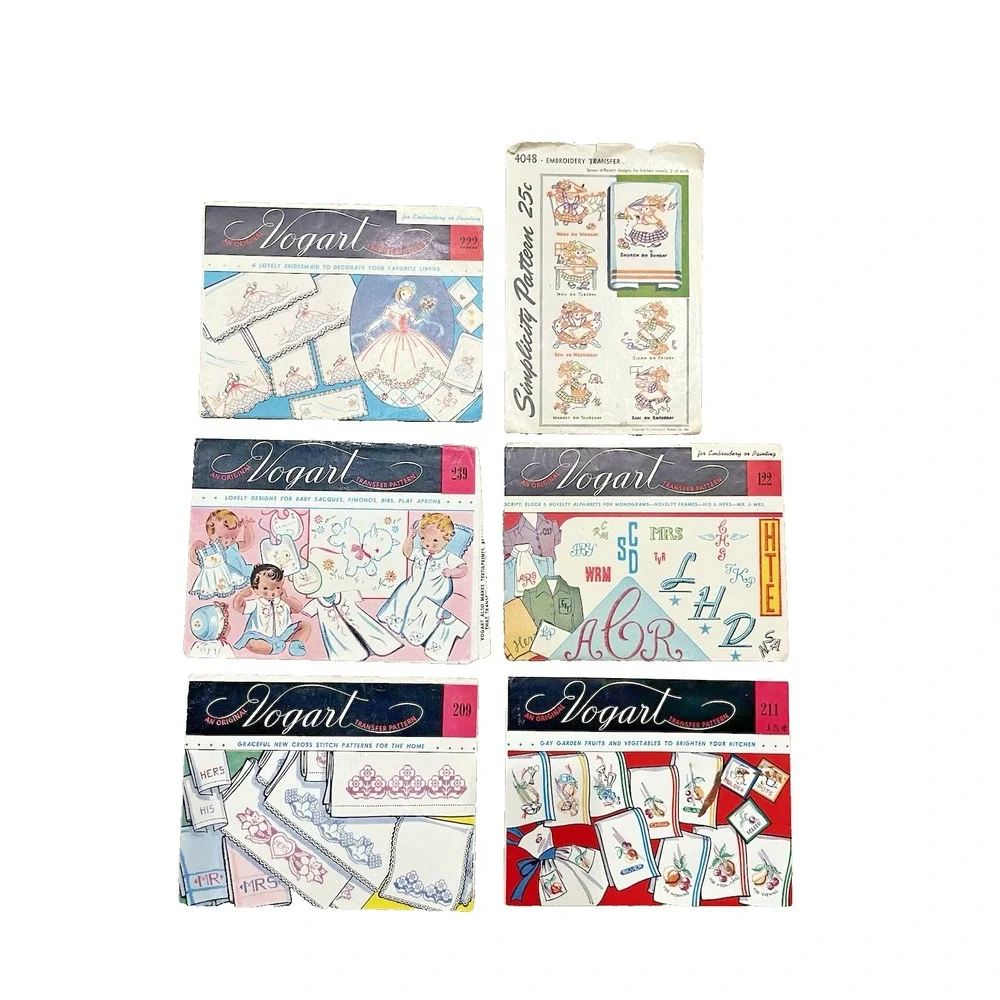 Vtg Vogart & Simplicity  Transfer Patterns Set Of‎ 6