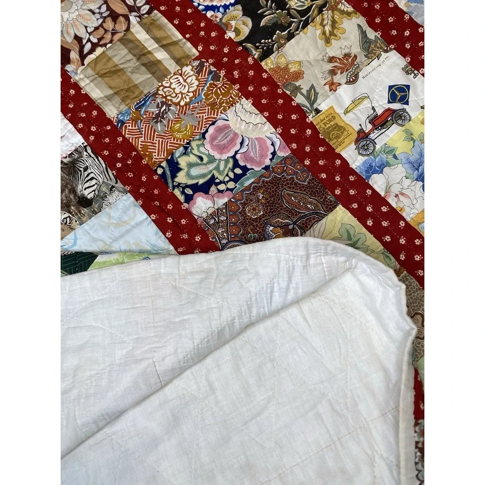 Vintage Handmade Hand Sewn Quilt 76x82