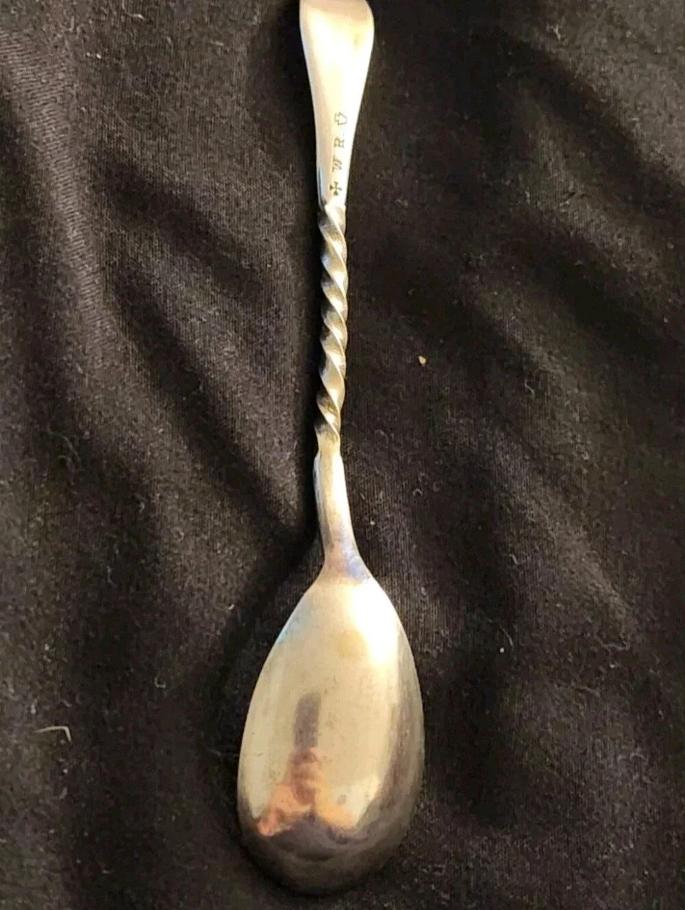 Antique 1900 Wm Rogers Windsor Twist Silverplate Bar Sugar Spoon 4.5