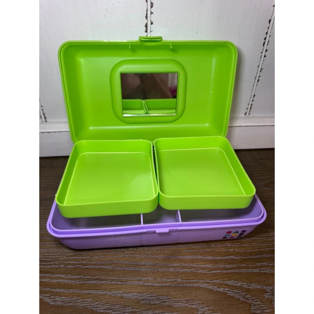 Caboodles On-The-Go Girl Retro Makeup Organizer Case Green Purple P000113 NWT